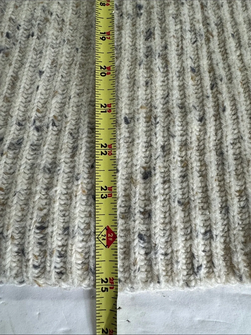 Paris Sport Club vintage Speckled Cream Ribbed Turtleneck Sweater chunky M wool